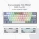 Redragon Fizz K617 White and Grey- RED SWITCH